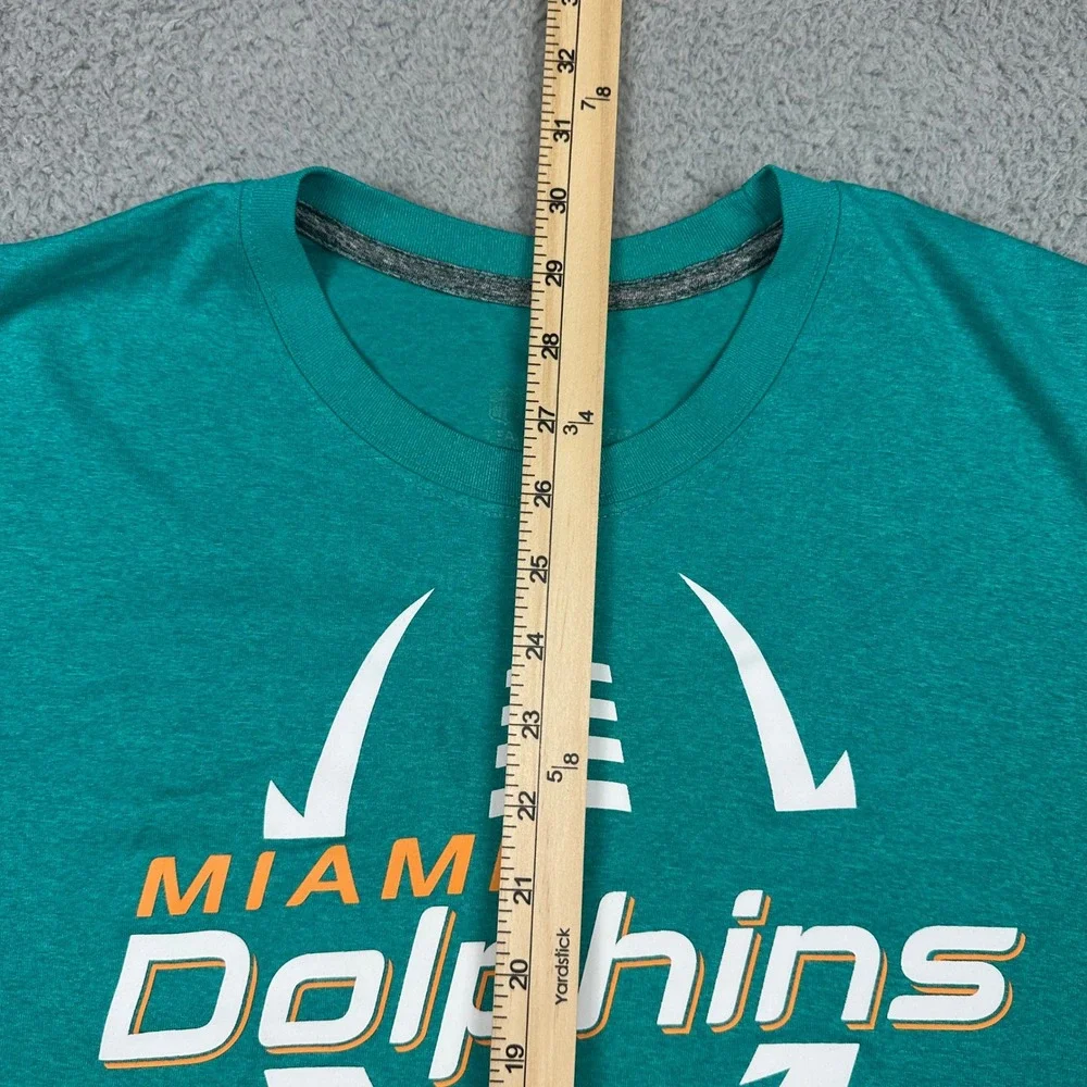 Miami Dolphins Nike Dri-Fit T-Shirt Mens XL Aqua Crewneck Football Performance‎